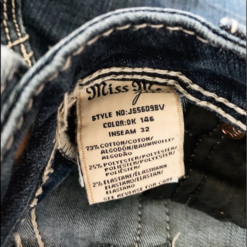 Miss Me Decorative Border Bootcut Jeans - Dark - Picture 4 of 4
